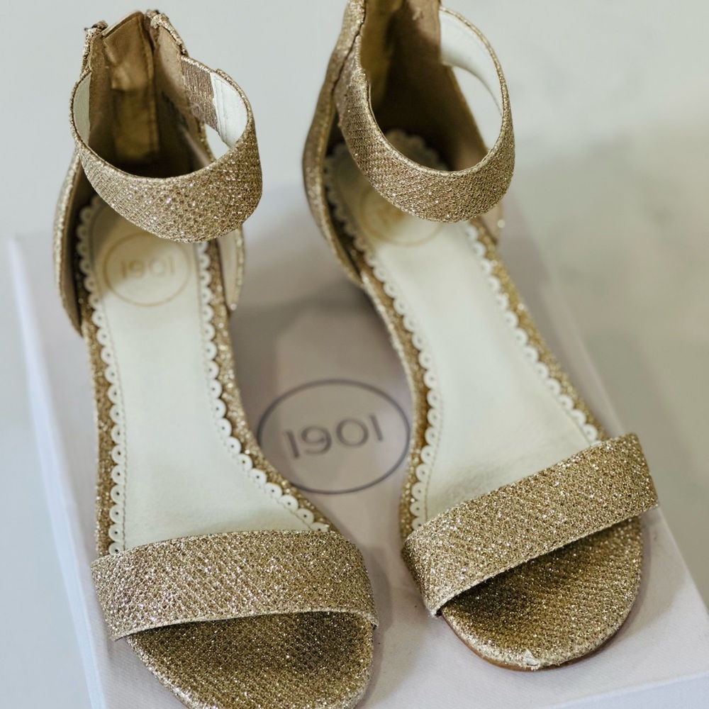 1901 Kids Glittering Gold Dress Shoes